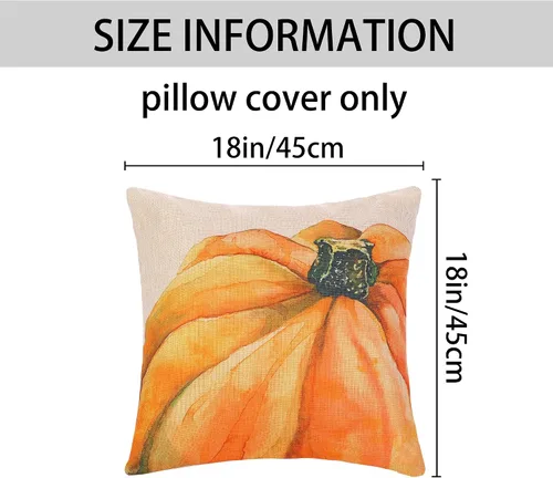 Vista 5 de uxcell Fundas de almohada de otoño, juego de 2 fundas de almohada de calabaza, decoraciones de otoño de Acción de Gracias para el hogar, sofá, sala