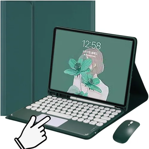 Vista 12 de Galaxy Tab S6 Lite 10.4 pulgadas 2024/2022/2020 Funda de teclado táctil con mouse Lindas teclas redondas Touchpad Slim Smart Magnético Desmontable