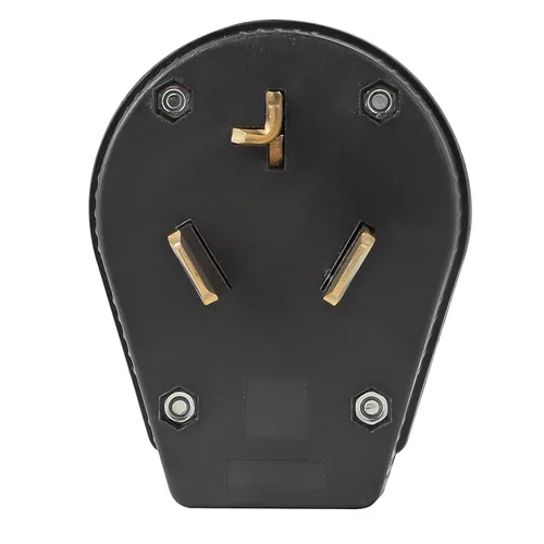 Vista 2 de TENINYU Enchufe de 3 polos, 3 cables para secador, cable de extensión macho de hoja recta, conector eléctrico de repuesto, enchufe NEMA 10-30P