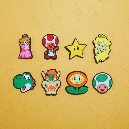 Vista 3 de 25 dijes para zapatos de Mario para decoración de zuecos Crocs, accesorios de dibujos animados, regalos para niños, niñas, adultos, hombres