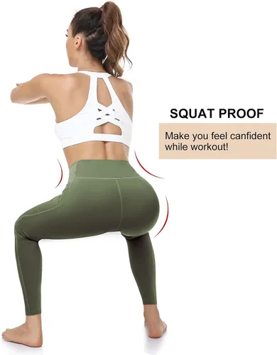 Vista 4 de RIMLESS 7 Leggings para mujer con bolsillos de cintura alta, pantalones de yoga de algodón para entrenamiento, correr, atletismo, pantalones capri