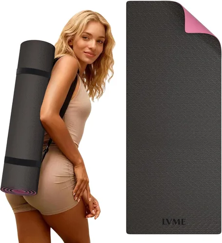 Vista 12 de Yoga Mat Non Slip, Anti-Tear 1/4" & 2/5" Thick TPE Yoga Mats for Women and Men, a stylish and practical dual-tone yoga mat.72"x24" Exercise &