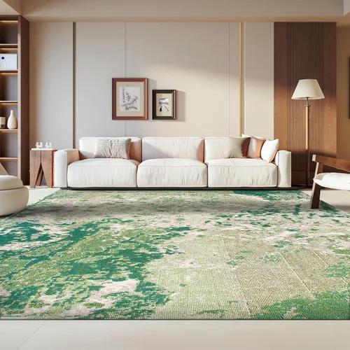 Vista 11 de SAFAVIEH Madison Collection - Alfombra decorativa de 2 pies 2 pulgadas x 4 pies, verde y azul, diseño abstracto moderno, no desprende pelusa