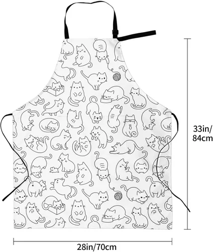Vista 3 de Hedyzone Delantal para mujeres y hombres con bolsillo ajustable para jardín, hogar, cocina, arte de chef, delantales personalizados divertidos