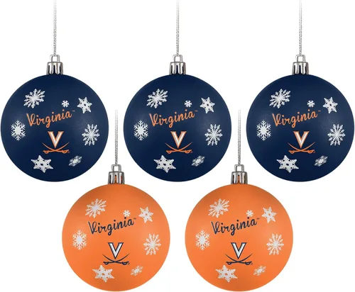 Vista 10 de FOCO NCAA - Juego de 5 adornos inastillables para árbol de Navidad con logotipo del