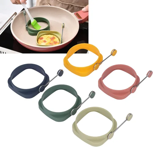 Vista 5 de 5 anillos de huevo con mango para freír huevos, silic1 doble cara para postre, anillos de huevo de silicona Blackstone
