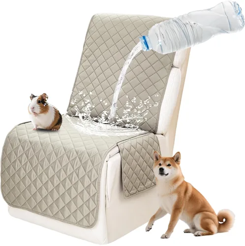 Vista 14 de Fundas impermeables para sofá reclinable seccional en forma de L, 7 piezas, antideslizantes, lavables, juego de fundas reclinables para mascotas