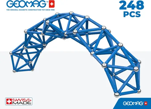 Vista 4 de Geomag Masterbox - Juguetes magnéticos para niños a partir de 8 años, 248 imanes educativos azules para niños, bloques magnéticos, azulejos