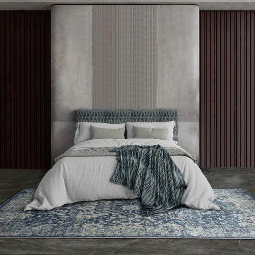 Vista 8 de LUXE WEAVERS Euston Collection 8060 - Alfombra oriental moderna de 5 x 7 pulgadas, color azul