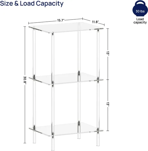 Vista 3 de HMYHUM Soporte acrílico para tocadiscos, soporte giratorio con almacenamiento de discos de vinilo, mesa auxiliar alta para sala de estar