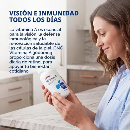 Vista 7 de GNC Vitamina A 3000mcg, visión normal y piel sana, 180 porciones