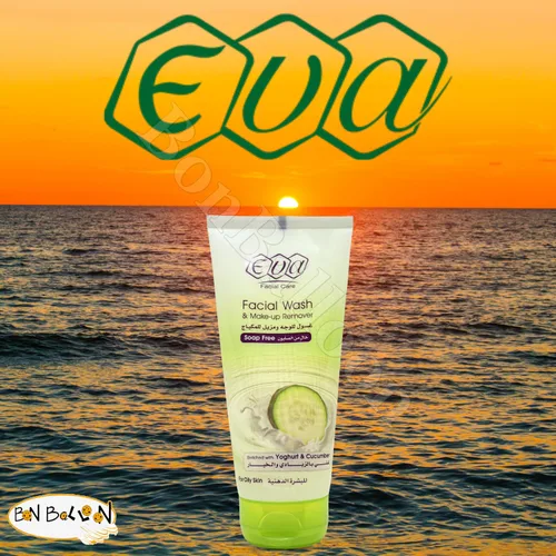 Vista 5 de (5.07 oz /5.1 fl oz) de lavado facial Eva y removedor de maquillaje enriquecido con pepino y yogur. Esta mezcla natural revive tu piel equilibra su