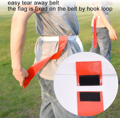 Vista 5 de Flag Football Belt, 14 Player Flag Football Set with Belt and Flags, Flag Football Training Equipment for Kids and Adults