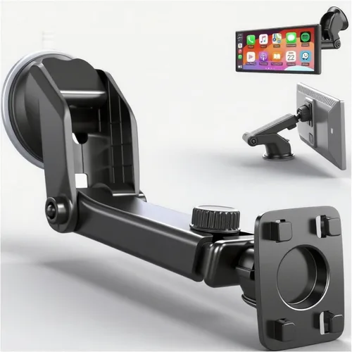 Vista 6 de Soporte para parabrisas con ventosa flexible y tornillos para pantalla Android Auto de coche de 7"/ 9"/ 10,26" Soporte de ventosa mejorado