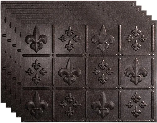 Vista 30 de FASÄDE Fleur-de-lis - Panel decorativo de vinilo decorativo para salpicaduras de 18 x 24 pulgadas en cobre piedra lunar (paquete de 5)