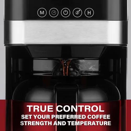 Vista 3 de Melitta Aroma Tocco - Cafetera térmica de goteo, 8 tazas, programable con apagado automático, pausa y servicio, jarra de acero inoxidable con 5