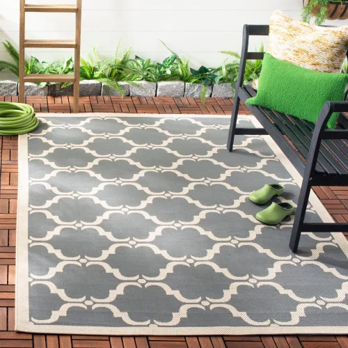 Vista 41 de SAFAVIEH Alfombra lavable al aire libre Courtyard Collection - 9 x 12 pies, beige y terracota, no desprende pelusa y fácil limpieza, ideal
