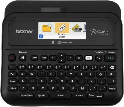 Vista 8 de Brother P-touch PT-D610BT Etiquetadora Profesional Conectada para Negocios Conecta y Crea a través de Bluetooth® en Cintas de Etiqueta TZe