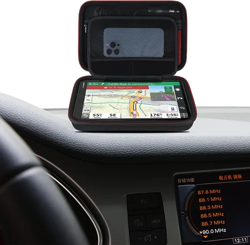 Vista 7 de Elonbo Funda rígida de viaje GPS para Garmin dezl OTR1000 de 10 pulgadas, Garmin dezl OTR1010/Garmin RV 1090 Sistema de navegación GPS, bolsillo