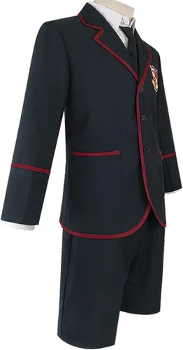 Vista 4 de EROOLU Paraguas - Uniforme escolar, disfraz de cosplay para niños y niñas, uniforme escolar, conjunto completo de disfraz de Halloween