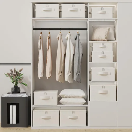 Vista 3 de Caja de almacenamiento debajo de la cama con tapa, organizadores de ropa plegables, cestas de organización para el hogar para ropa, zapatos, mantas