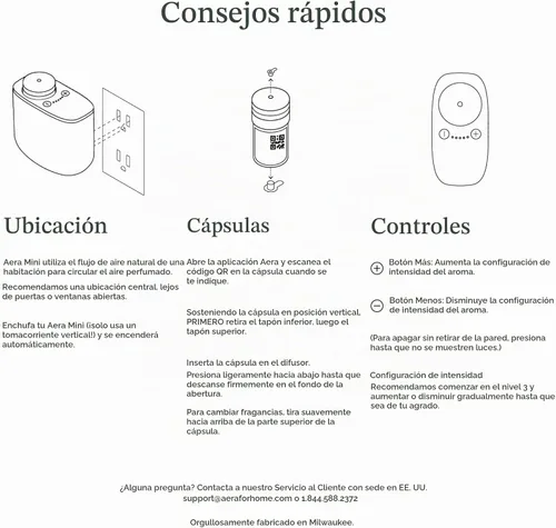 Vista 9 de Aera Mini Difusor de Fragancia para el Hogar Enchufable: Control de Aroma con Aplicación para Hogar Inteligente, Aceite Esencial y Aromaterapia