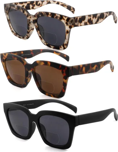 Vista 8 de HIYANJN Gafas de Lectura Bifocales para Mujeres con Filtro de Luz Azul para Computadora, Parte Superior Transparente, Montura Mate de Gran