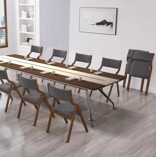 Vista 10 de Ball & Cast Juego de 2 sillas de comedor plegables tapizadas, sillas plegables de madera, 2 unidades, sillas portátiles de oficina para reuniones