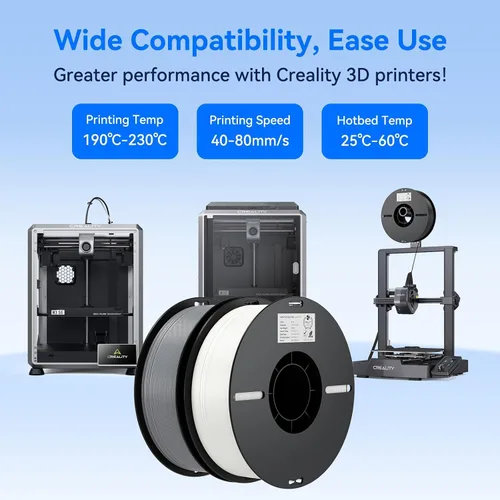 Vista 6 de Creality Filamento PLA de 0.069 pulgadas, paquete de 26.5 lbs, filamento de impresora 3D de alta precisión +/-0.001 in, extrusión consistente