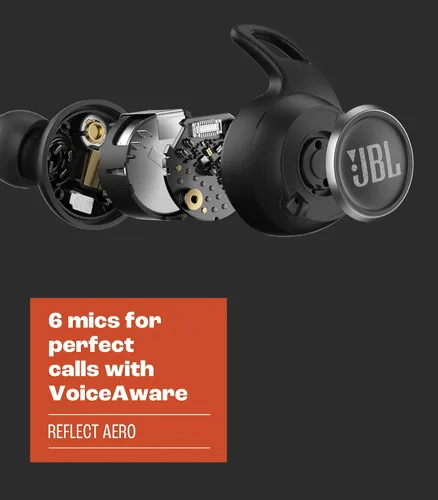 Vista 2 de JBL Reflect Aero - Auriculares inalámbricos con cancelación activa de ruido, 6 micrófonos para llamadas perfectas con VoiceAware, extremadamente a