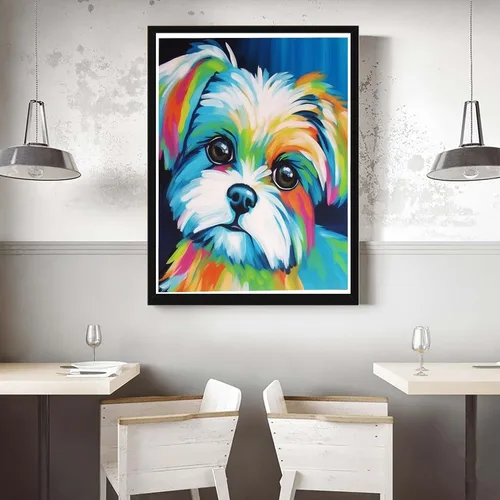 Vista 4 de VAIIEYO Pintura acrílica por números para adultos, perros, animales, kit de pintura al óleo de bricolaje, lienzo, cuadros de dibujo con pinceles