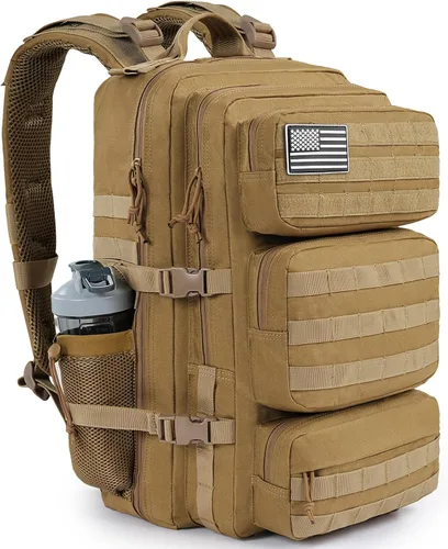 Vista 13 de Mochila táctica militar de 25L para hombre, mochila de 3 días, mochila MOLLE del ejército, mochila de asalto de 3 días, mochila de evacuación