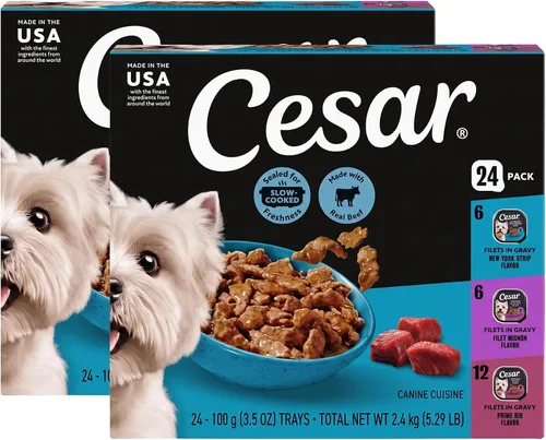 Vista 15 de Cesar Filets in Gravy - Alimento húmedo para perros, mezcla de aves