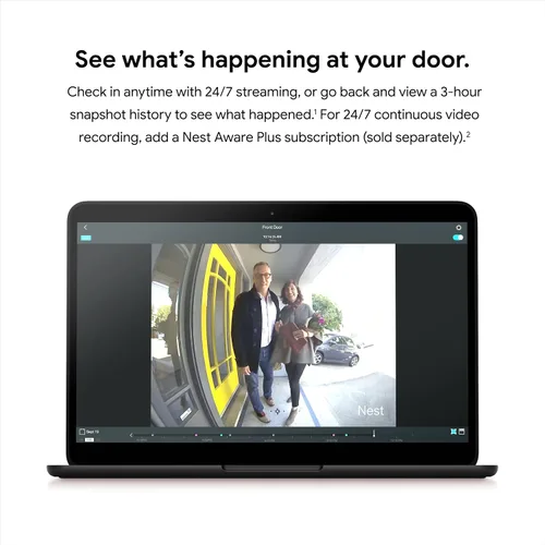 Vista 7 de Timbre de video Nest de Google (con cable) - Anteriormente Nest Hello - Timbre de video con transmisión 24/7 - Timbre inteligente con cámara