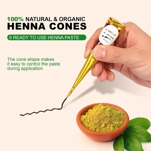 Vista 3 de Conos 100% para el cabello, pasta de cabello lista para usar, fácil de usar, perfecto para teñir el cabello, paquete de 6 unidades (E01 negro)