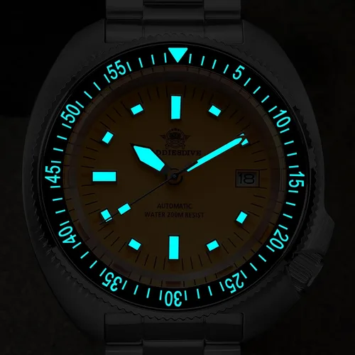 Vista 5 de ADDIESDIVE Reloj Automático de Buceo 200 M Reloj para Hombre Luminiscente Mecánico NH35A Analógico Acero Inoxidable AD2081 acero negro