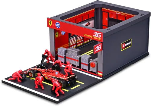 Vista 3 de Bburago 1:43 2024 Ferrari SF-24 Pit Pass, Leclerc #16