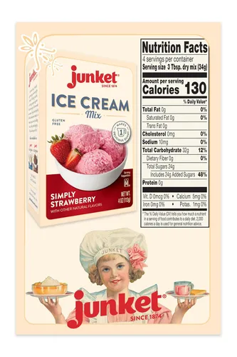 Vista 2 de Junket Ice Cream Mix Simply Fresa, 4 onzas (paquete de 1)