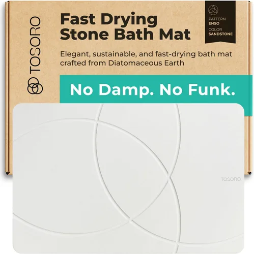 Vista 9 de TOSORO - Tapete de baño de piedra de tierra de diatomeas, antideslizante, súper absorbente, tapete de baño de piedra de diatomita para el suelo