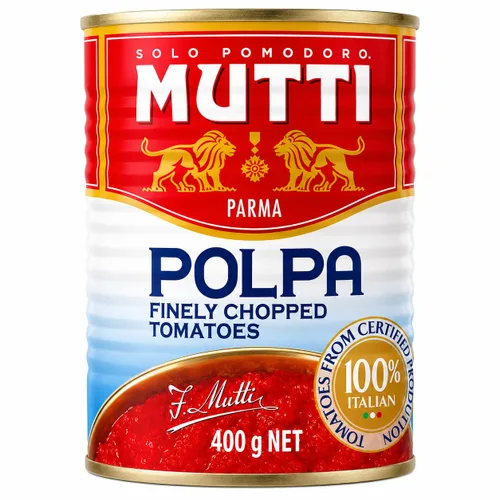 Vista 4 de Mutti Tomates triturados (Polpa), 14 onzas, 1 paquete, marca de tomates #1 de Italia, sabor fresco para cocinar, tomates enlatados, aptos