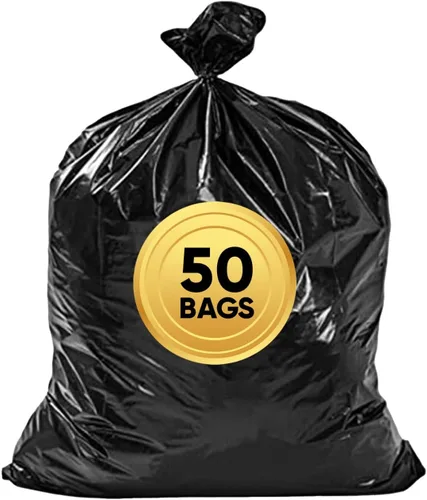 Vista 7 de Veska Bolsas de basura de 55 galones, (paquete económico de 50 bolsas con lazos), bolsas de basura grandes de 55 galones, bolsas de basura