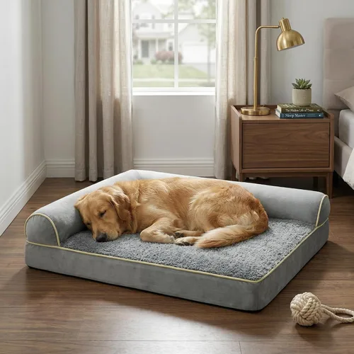 Vista 12 de Cama ortopédica para perros pequeños de 20 x 16 pulgadas, cama de espuma