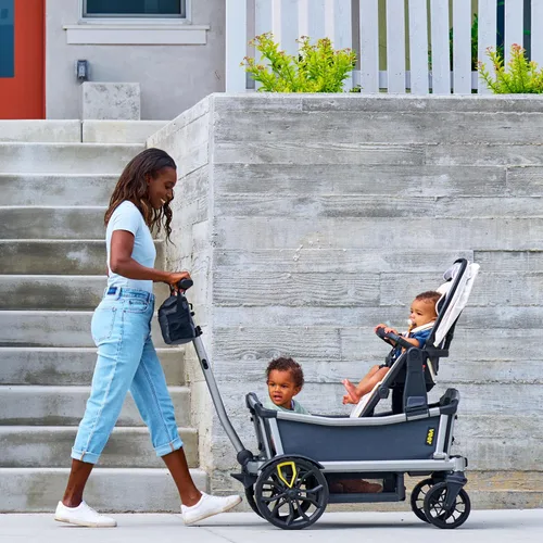 Vista 2 de Veer Cruiser City Cochecito urbano premium para bebés, niños pequeños y niños Dirección tradicional de empuje Certificado por JPMA Ligero