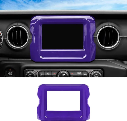 Vista 12 de CheroCar Marco de panel de pantalla GPS de navegación, accesorios interiores compatibles con Jeep Wrangler JL JLU y Gladiator JT 2018-2022, azul..