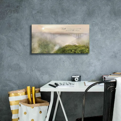 Vista 5 de Epic Graffiti 'Faith is the Bridge' de Lori Deiter, lienzo decorativo para pared, 24 x 12 pulgadas
