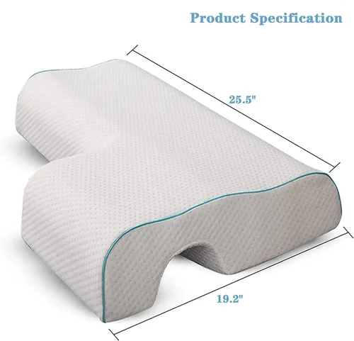 Vista 9 de JACKGOLD Almohada arqueada, almohada para parejas con rebote lento y espuma viscoelástica transpirable, almohada de sueño para parejas para manos