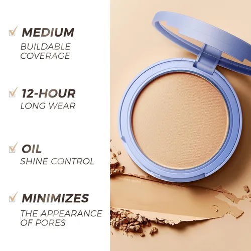 Vista 8 de SACE LADY Polvo facial impermeable, fija maquillaje, controla el brillo, suaviza líneas finas para un acabado ligero impecable, polvo fijador mate