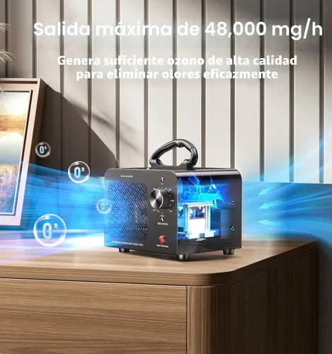 Vista 3 de Generador de ozono de 48,000 mg, máquina comercial de ozono para eliminación de olores, desodorizante purificador de aire ionizador de O3 de alta
