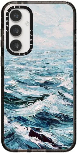 Vista 62 de CASETiFY Funda de impacto para Galaxy S22+ - Adhesivo Aries Moross, color negro transparente
