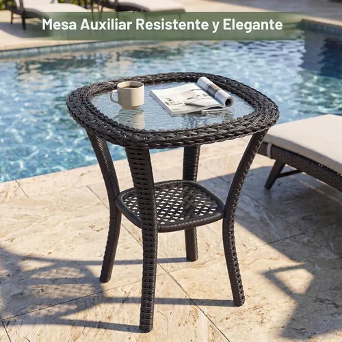 Vista 7 de Aoxun Juego de muebles de patio con reposabrazos anchos de 10 piezas